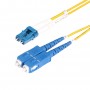 StarTech.com Cavo in fibra ottica duplex monomodale OS2 da LC a SC (UPC) da 3m, 9/125µm, 100G, Insensibile alla piegatura, Bass