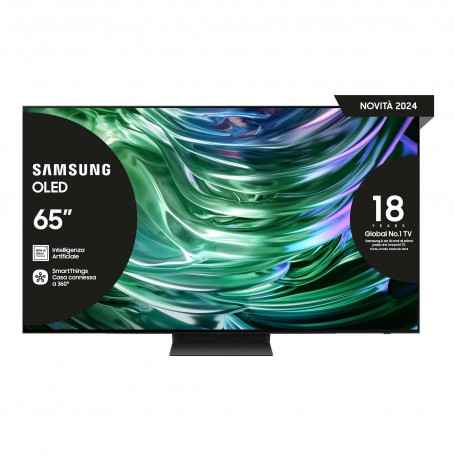 Samsung TV OLED 4K 65” QE65S90DATXZT Smart TV Wi-Fi Graphite Black 2024, Processore NQ4 AI GEN2, Self-illuminating pixels, Las
