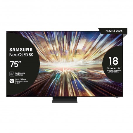 Samsung TV Neo QLED 8K 75” QE75QN800DTXZT Smart TV Wi-Fi Graphite Black 2024, NQ8 AI GEN2 Processor 8K, 8K AI Upscaling, Infin