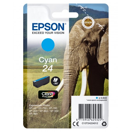Epson Elephant Cartuccia Ciano (C13T24224012)