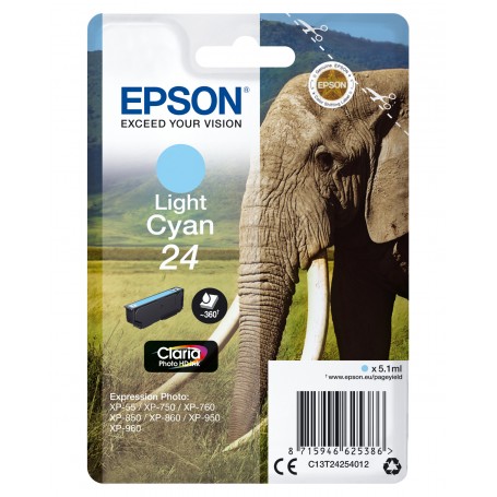Epson Elephant Cartuccia Ciano-chiaro (C13T24254012)