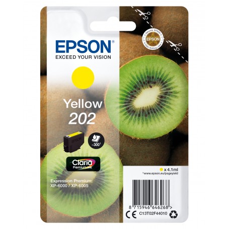 Epson Kiwi Singlepack Yellow 202 Claria Premium Ink (C13T02F44020)