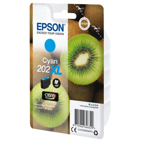 Epson Kiwi Singlepack Cyan 202XL Claria Premium Ink (C13T02H24020)