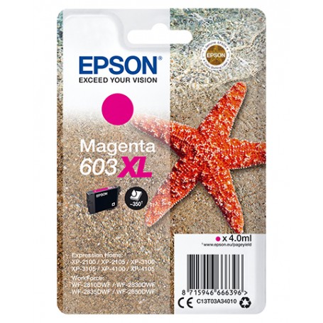 Epson Singlepack Magenta 603XL Ink (C13T03A34020)