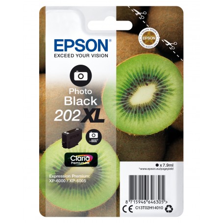 Epson Kiwi Singlepack Photo Black 202XL Claria Premium Ink (C13T02H14010)