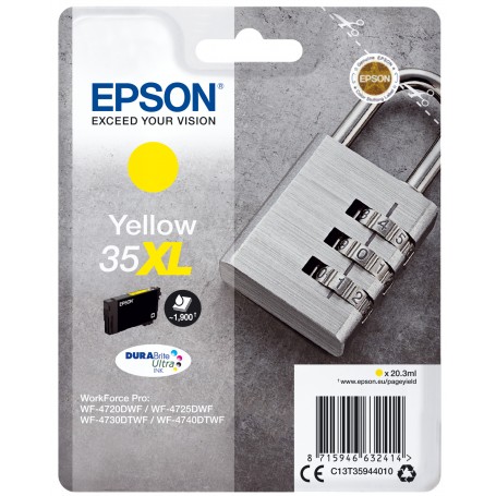 Epson Padlock Singlepack Yellow 35XL DURABrite Ultra Ink (C13T35944010)