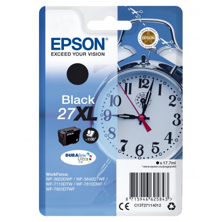 Epson Alarm clock Cartuccia Sveglia Nero Inchiostri DURABrite Ultra 27XL (C13T27114012)