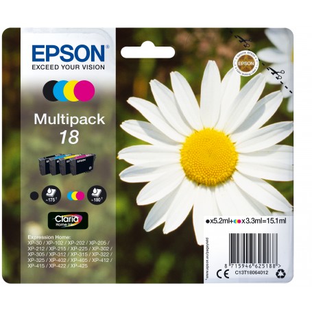 Epson Daisy Multipack Margherita 4 colori Inchiostri Claria Home 18 (C13T18064012)