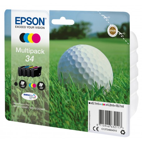 Epson Golf ball Multipack 4-colours 34 DURABrite Ultra Ink (C13T34664020)