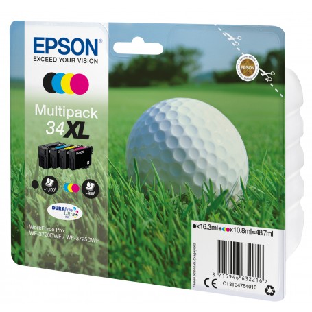 Epson Golf ball Multipack 4-colours 34XL DURABrite Ultra Ink (C13T34764010)