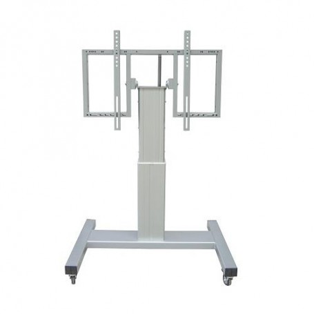 SUPPORTO MOBILE MOTORIZZATO ATLANTE X SCHERMO PIATTO 42''-90'' REG. IN H. RIBALT FINO A 90° TIPO TAVOLO, PORTATA 150 KG, ARGENT