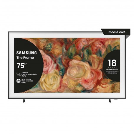 Samsung TV QLED 4K 75” QE75LS03DAUXZT Smart TV Wi-Fi Black 2024, Matte Display, Processore Quantum 4K, Modern Frame Design, Do