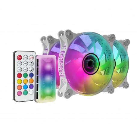Mars Gaming MF3DKITW sistema di raffreddamento per computer Case per computer Ventilatore 12 cm Bianco 3 pz