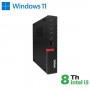 Tiny PC LENOVO RINOVO REFURBISHED ThinkCentre M720Q RN85522111 SFF i5-8x00t 8GB SSD NEW 256GB NO DVD W11P