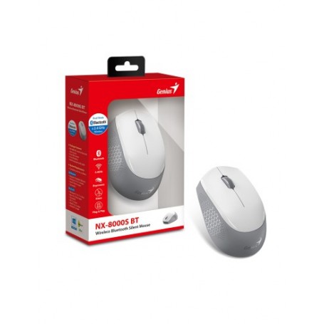 GENIUS MOUSE WIR. NX-8000S BT DUO WIRELESS (BT 5.3+2.4Ghz) WHITE/GRAY