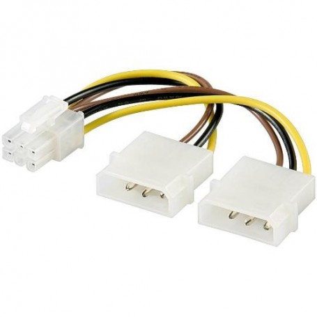 CAVO INTERNO LINK ALIMENTAZIONE 2 X MOLEX 5,25" TO 1 X EXPRESS 6 POLI - M/F - (ADATTATORE PER VGA) - W51360