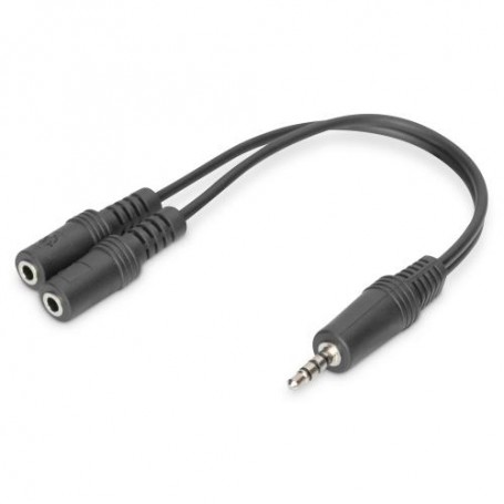 CAVO LINK AUDIO MINI JACK 3,5mm TO 2x MINI JACK 3,5MM, M/FF, 1,8MT, NERO, PER MICROFONO E CUFFIE PC SU SMARTPHONE, AK510301002S