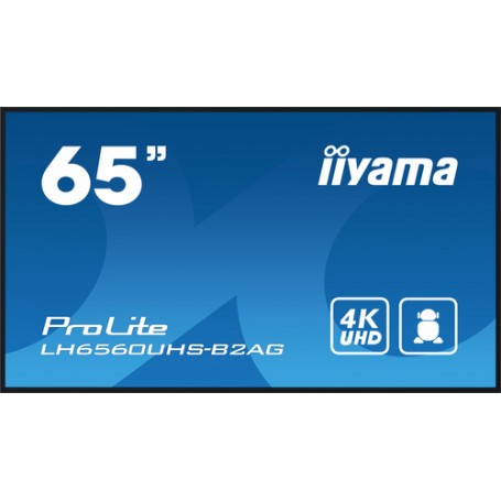 iiyama LH6560UHS-B2AG visualizzatore di messaggi Pannello A digitale 165,1 cm (65") LED Wi-Fi 500 cd/m² 4K Ultra HD Nero Proces