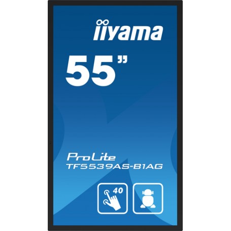 iiyama TF5539AS-B1AG visualizzatore di messaggi Pannello piatto per segnaletica digitale 138,7 cm (54.6") LED 500 cd/m² 4K Ultr