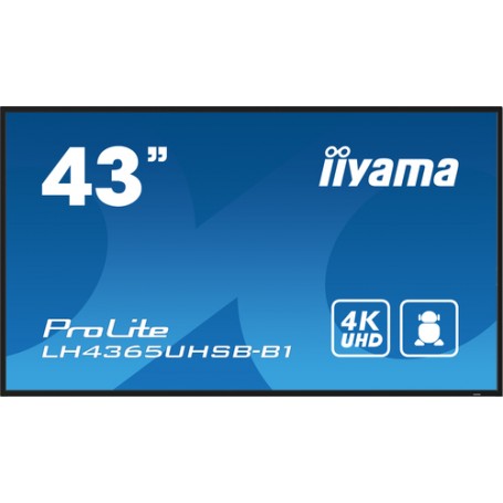 iiyama LH4365UHSB-B1 visualizzatore di messaggi Design chiosco 108 cm (42.5") LED Wi-Fi 800 cd/m² 4K Ultra HD Nero Processore i