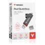 Verbatim Dual QuickStick unità flash USB 256 GB USB Type-A / USB Type-C 3.2 Gen 1 (3.1 Gen 1) Grigio