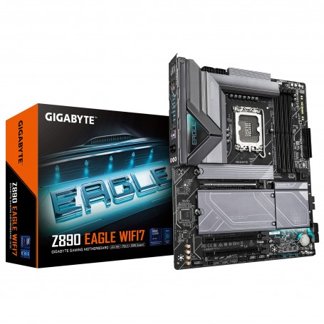 GIGABYTE Z890 EAGLE WIFI7 Scheda Madre - Supporta CPU Intel Core Ultra (Serie 2), VRM a 14+1+2 fasi, fino a 8800MHz DDR5 (OC), 1