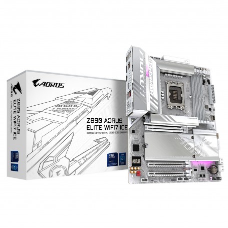 GIGABYTE Z890 AORUS ELITE WIFI7 ICE Scheda Madre - Supporta CPU Intel Core Ultra (Serie 2), VRM a 16+1+2 fasi, fino a 8800MHz DD