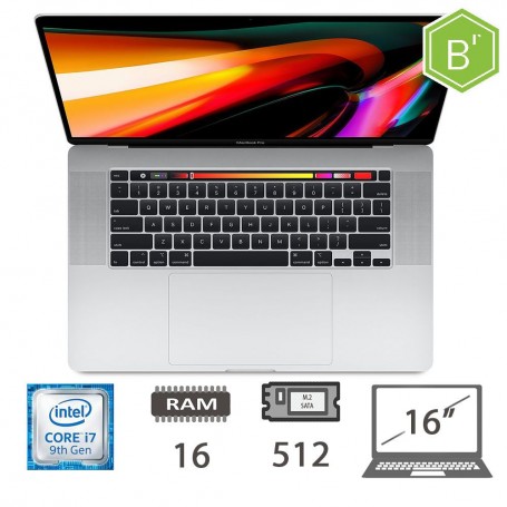 MBP 16 T.BAR(2019)I7-9750H/16/512/SLV/2Y - B