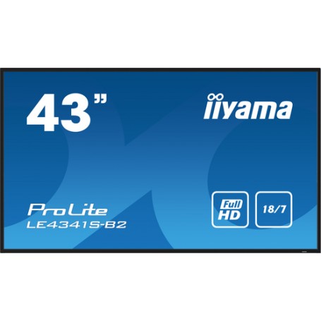 iiyama PROLITE LE4341S-B2 Pannello piatto per segnaletica digitale 108 cm (42.5") LCD 350 cd/m² Full HD Nero 18/7