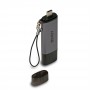 Lindy 43335 lettore di schede USB 3.2 Gen 1 (3.1 Gen 1) Type-A/Type-C Nero, Grigio