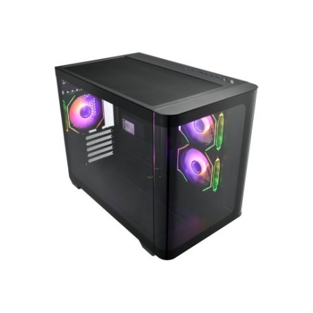 M-ATX MID TOWER  PANELLO LATERALE CURVO 3XARGB FANS  USB3.0 x 2, Type C