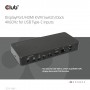 CLUB3D DisplayPort/HDMI KVM Switch/Dock 4K60Hz For USB Type-C inputs