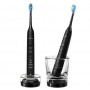 Philips DiamondClean 9000 Sonicare Spazzolini Elettrici Sonici con App, confezione da 2 Spazzolini Neri HX9914/54