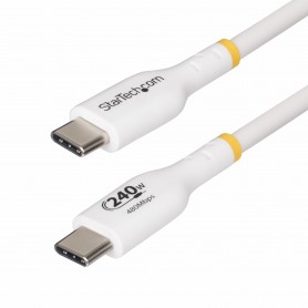 StarTech.com Cavo di ricarica USB-C Bianco da 4m, cavo USB C certificato USB-IF, 240W PD EPR, cavo di ricarica USB 2.0 Tipo-C pe