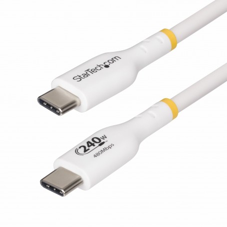 StarTech.com Cavo di ricarica USB-C Bianco da 3m, cavo USB C certificato USB-IF, 240W PD EPR, cavo di ricarica USB 2.0 Tipo-C pe