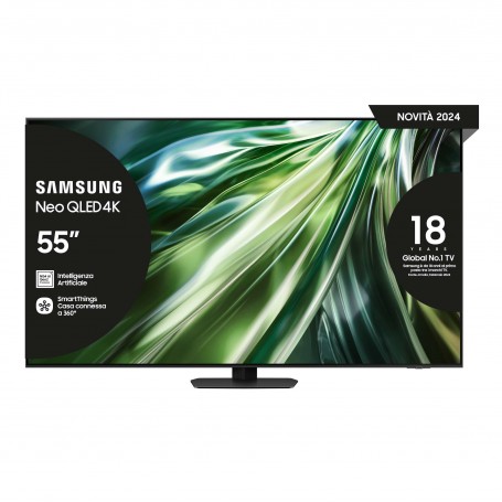 Samsung TV Neo QLED 4K 55" QE55QN90DATXZT Smart TV Wi-Fi Titan Black 2024, Processore NQ4 AI GEN2, Tecnologia Quantum Matrix, Ne