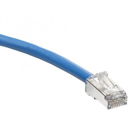 Cat 6A 2m  Stranded 4 Pair RJ45 Blade Patch Cord Grey LSHF/LSZH IEC 332.1 Sheathed Cable with Grey Boots