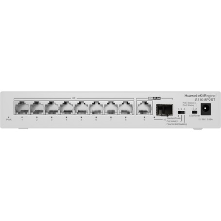 HUAWEI eKit S110 Series S110-8P2ST Non gestito L2 Gigabit Ethernet (10/100/1000) Supporto Power over Ethernet (PoE) Grigio