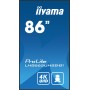 iiyama LH8665UHSB-B1 visualizzatore di messaggi Design chiosco 2,18 m (86") LED Wi-Fi 800 cd/m² 4K Ultra HD Nero Processore int