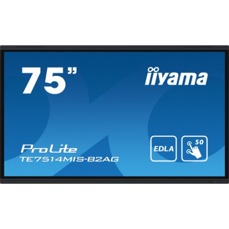 iiyama PROLITE TE7514MIS-B2AG Pannello piatto per segnaletica digitale 190,5 cm (75") LCD Wi-Fi 435 cd/m² 4K Ultra HD Nero Touc