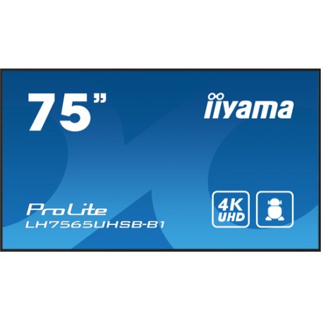 iiyama LH7565UHSB-B1 visualizzatore di messaggi Design chiosco 189,2 cm (74.5") LED Wi-Fi 800 cd/m² 4K Ultra HD Nero Processore