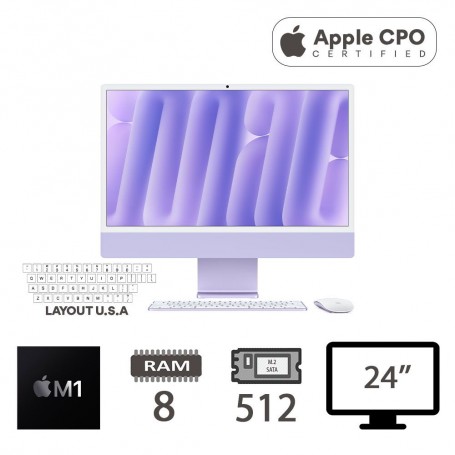 IMAC 24 4,5K (2021)M1-8C/8/512/8C GPU/PRPL/2Y-CTO