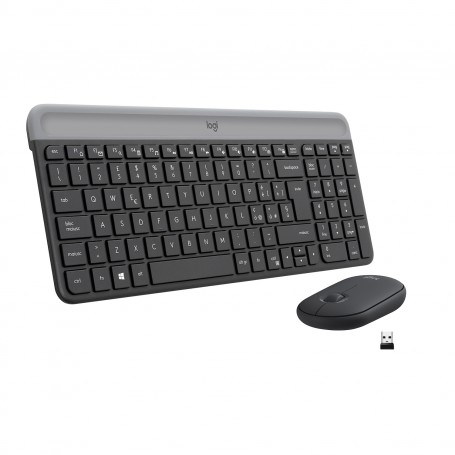 Logitech Slim Wireless Keyboard and Mouse Combo MK470 tastiera USB QWERTY Italiano Grafite (920-009196)