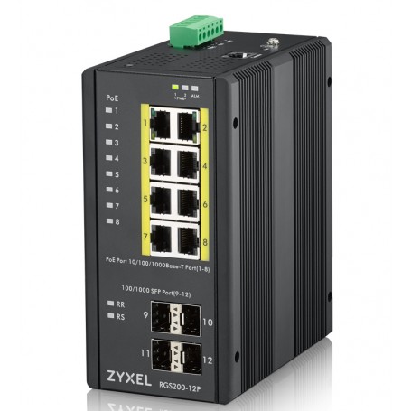 Zyxel RGS200-12P Gestito L2 Gigabit Ethernet (10/100/1000) Supporto Power over Ethernet (PoE) Nero (RGS200-12P-ZZ0101F)