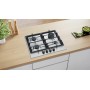 Bosch Serie 6 PCH6A5B90 piano cottura Nero, Acciaio inossidabile Da incasso Gas 4 Fornello(i) (PCH6A5B90)