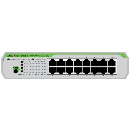 Allied Telesis AT-FS710/16-50 Non gestito Fast Ethernet (10/100) 1U Verde, Grigio (AT-FS710/16-50)