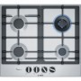 Bosch Serie 6 PCH6A5C90D piano cottura Nero, Acciaio inossidabile Da incasso Gas 4 Fornello(i) (PCH6A5C90D)