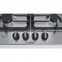 Bosch Serie 6 PCH6A5C90D piano cottura Nero, Acciaio inossidabile Da incasso Gas 4 Fornello(i) (PCH6A5C90D)