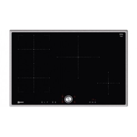 Neff T48BT13N2 piano cottura Nero, Acciaio inossidabile Da incasso 80 cm Piano cottura a induzione 4 Fornello(i) (T48BT13N2)