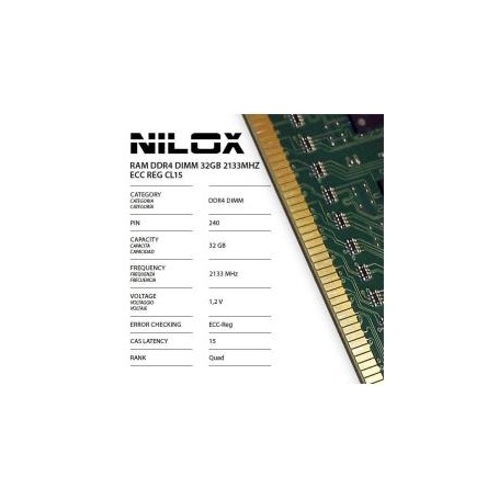 Nilox NXR322133M1C15 memoria 32 GB 1 x 32 GB DDR4 2133 MHz Data Integrity Check (verifica integrità dati) (NXR322133M1C15)